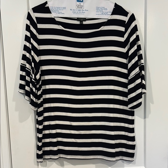Talbots Womens Striped Short Sleeve Shirt 1X - Picture 1 of 5